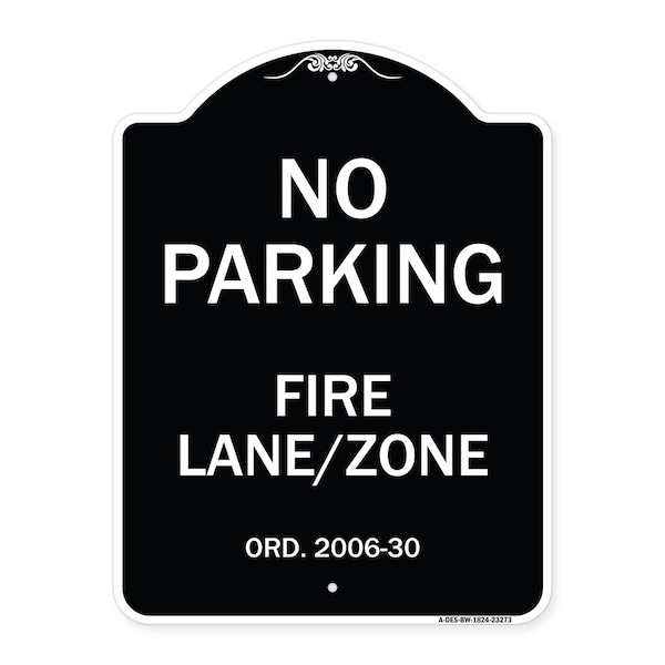 Princeton New Jersey No Parking Fire Lane Zone Heavy-Gauge Aluminum Sign, 24" x 18", BW-1824-23273